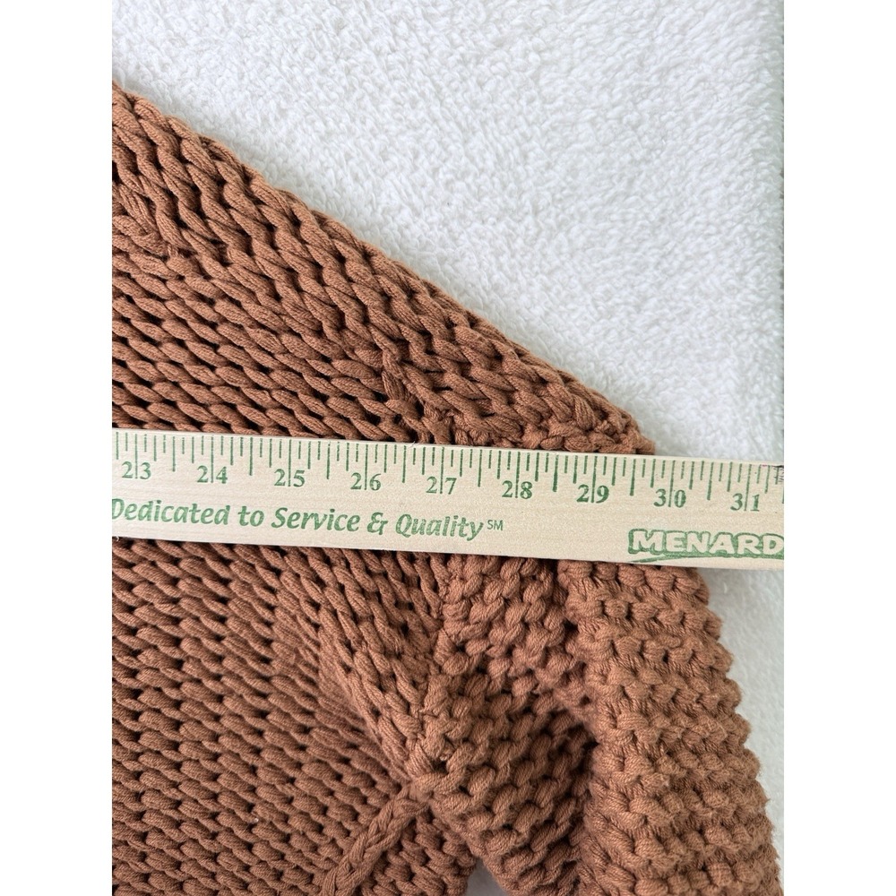 Free People Chunky Knit Mock Neck Sweater‎ Rust Orange Slouchy Boxy Boho M - Picture 16 of 16